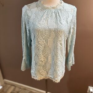 Heartloom Elegant Lace Women's Top in Light Blue